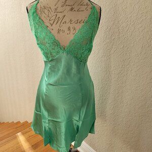 NWOT Mint Green Satin and Lace Chemise Lingerie